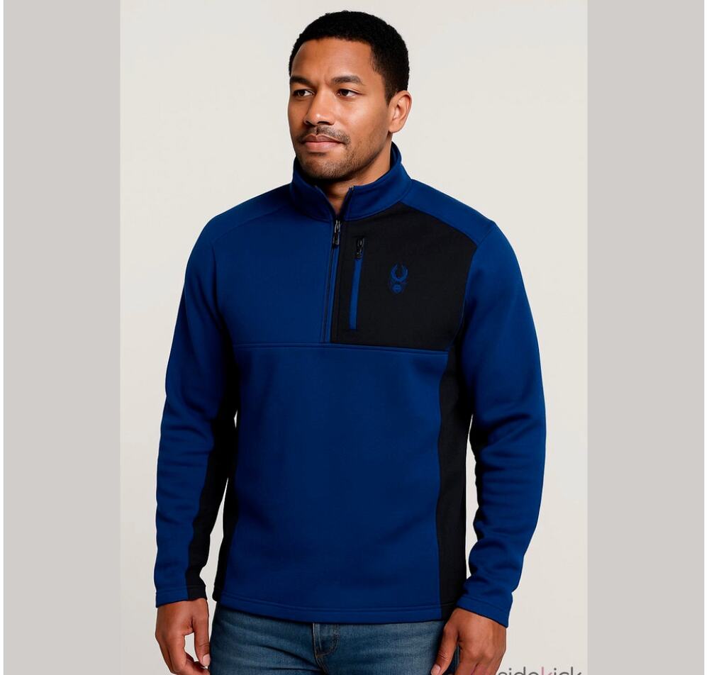 Spyder Men's Gait Half Zip Pullover Sweater Blue Medium NWT